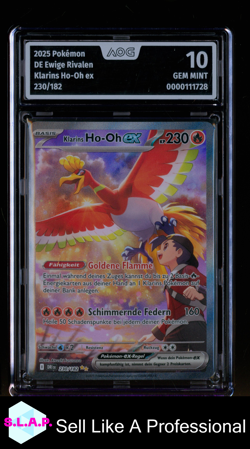 KLARINS HO-OH EX POKEMON 2025 230/182 EWIGE RIVALEN AOG 10 - Image 1