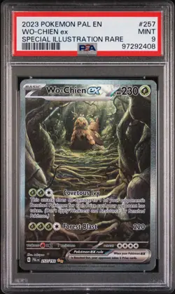 Pokemon TCG 2023 Paldea Evolved Special Illustration Wo-Chien EX 257/193 PSA 9 - Image 1