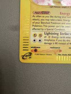 Pokemon TCG Ampharos Holo Rare Card 2/165 Expedition Base Set - MINT CONDITION! - Image 2