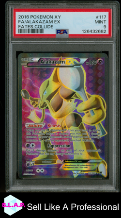 FA/ALAKAZAM EX FATES COLLIDE POKEMON XY FATES COLLIDE 2016 117 PSA 9 - Image 1