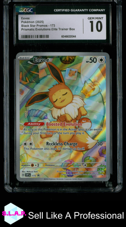 EEVEE BLCK STR PROMOS SCARLET & VIOLET SVP EN PRIS EVO ELITE 173 POKEMON CGC 10 - Image 1