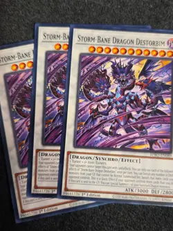 Yugioh! 3x Storm-Bane Dragon Destorbim BPRO-EN089 Common 1st Ed NM - Image 1