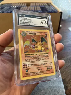 CGC 6.5 Charizard 4/102 Shadowless Holo Base Set Pokemon Card EYE APPEAL - Image 2
