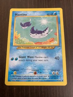 Mantine 74/105 Neo Destiny Rare Vintage Pokemon Card Manntine Manatine - Image 1