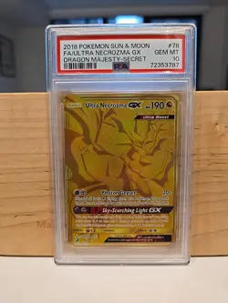Pokemon TCG Ultra Necrozma GX Dragon Majesty Holo Card 78/70 Secret Rare PSA 10 - Image 1