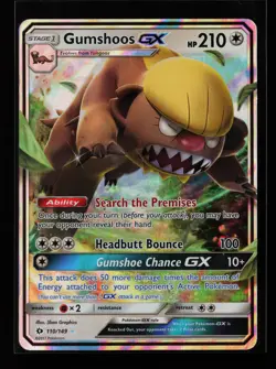 Gumshoos GX 110/149 Ultra Rare Holo SM Base Set Pokemon Card - Image 1
