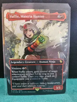 MTG Yuffie, Materia Hunter 0470 (Borderless) (Chocobo Track Foil) NM Foil - Image 1