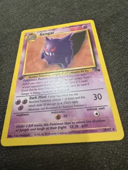 Vintage Gengar 1st Edition Fossil Pokemon Card 20/62 Non-Holo TCG - Image 3