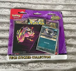 Pokemon TCG Gastly Tech Sticker Collection. Ascended Heroes 3 Pack Blister Pack - Image 1