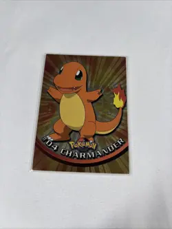 2000 Topps Pokemon TV Animation Series Black Logo Holo #04 Charmander - Image 1