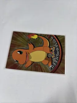 2000 Topps Pokemon TV Animation Series Black Logo Holo #04 Charmander - Image 4