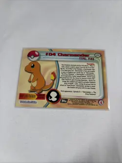 2000 Topps Pokemon TV Animation Series Black Logo Holo #04 Charmander - Image 5