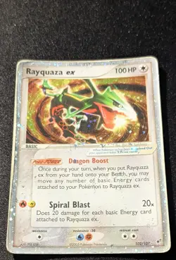 Pokemon EX DEOXYS - #102/107 Rayquaza ex - Ultra Rare Holo - ENG - Damaged - Image 4