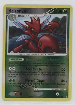 Scizor Reverse Foil Pokemon Diamond & Pearl Stormfront #25 2008 - Image 1