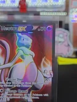 2015 Pokemon Mewtwo EX Full Art Ultra Rare 158/162 Breakthrough Foil LP - Image 4