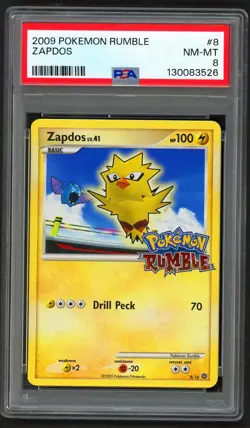 Pokemon Cards - PSA 8 Zapdos 8/16 - Pokemon Rumble Holo - NM-MT - PSA8 - Image 1