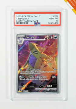 Pokemon PSA 10 Tyranitar #222 PAL IT Illustration Rare 2023 Italiano - Image 1