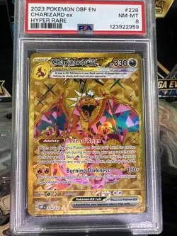 2023 POKEMON OBF EN-OBSIDIAN FLAMES | HYPER RARE CHARIZARD EX 228 PSA 8 Mint - Image 1