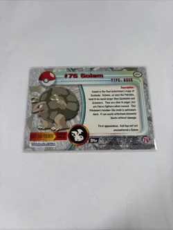 2000 Topps Pokemon TV Animation Series Black Logo Holo #75 Golem - Image 5