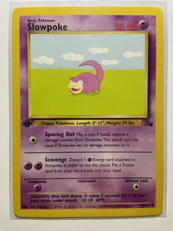 Slowpoke 1st Edition Fossil 55/62 WOTC Pokemon Vintage 1999 NM/LP - Image 1