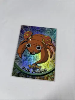 2000 Topps Pokemon TV Animation Series Black Logo Holo #46 Paras - Image 1