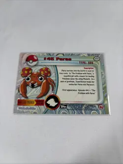 2000 Topps Pokemon TV Animation Series Black Logo Holo #46 Paras - Image 5