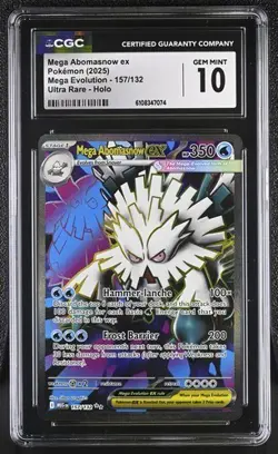 Mega Abomasnow EX *CGC 10* Ultra Rare *Mega Evolution* #157 *2025* Pokemon - Image 1