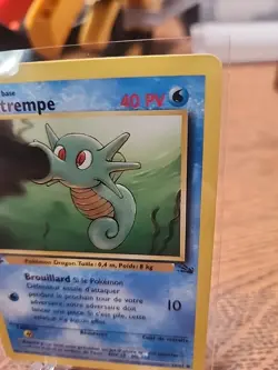 Hypotrempe 49/62 1st Edition (Horsea) French Fossil Vintage Pokemon TCG - Image 3