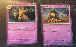 Pokemon TCG Abra & Kadabra 151 English 063/165 & 064/165 Cosmo Holo - Image 1