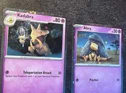 Pokemon TCG Abra & Kadabra 151 English 063/165 & 064/165 Cosmo Holo - Image 2