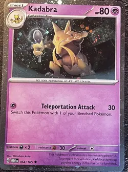 Pokemon TCG Abra & Kadabra 151 English 063/165 & 064/165 Cosmo Holo - Image 4