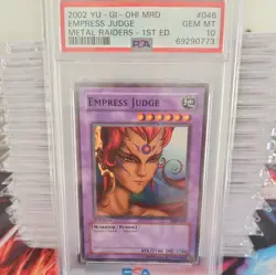 2002 YU-GI-OH! METAL RAIDERS MRD-046 EMPRESS JUDGE - 1st Ed- PSA 10 POP 17 - Image 1