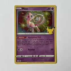 Mew 011/025 Rare Holo 25th Celebrations Pokemon TCG Card - Image 1