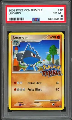Pokemon Cards - PSA 8 Lucario 12/16 - Pokemon Rumble Holo - NM-MT - PSA8 - Image 1