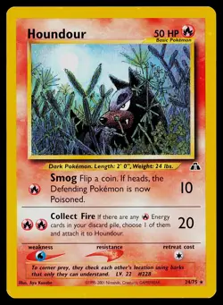 Pokemon Card Houndour 24/75 Neo Discovery Non-Holo - Image 1