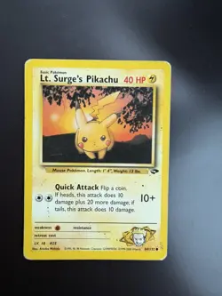 Lt. Surge's Pikachu 84/132 - Gym Challenge - Regular Pokemon Card HP - Image 1