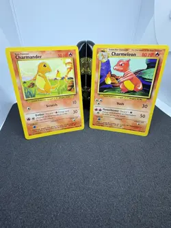 Pokemon TCG Charmeleon and Charmander Base Set 2 Card Lot 24/102 and 46/102 - Image 1