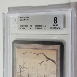 MTG Swamp (B) Alpha Basic Land Graded 8 - Image 3