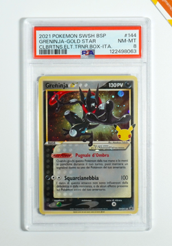 Pokemon PSA 8 Greninja Gold Star #144 Celebrations ETB 2021 Italiano - Image 1