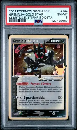 Pokemon PSA 8 Greninja Gold Star #144 Celebrations ETB 2021 Italiano - Image 2