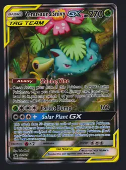 Pokemon TCG Vensaur & Snivy GX SM229 Sun & Moon Tag Team Black Star Promo - Image 1