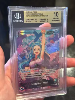 2023 One Piece OP04-001 Nefeltari Vivi alt Leader Parallel BGS 10 Pristine - Image 4