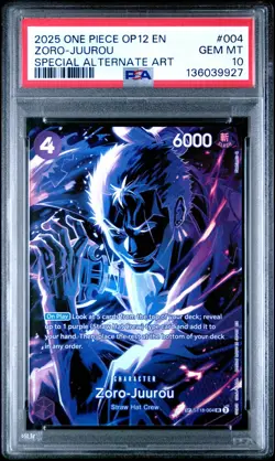 PSA 10 -2025 ONE PIECE OP12-LEGACY OF THE MASTER 004 ZORO-JUUROU SPECIAL ALT ART - Image 1