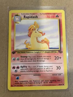 Pokemon TCG Rapidash Jungle 1st Edition Uncommon Card 44/64 - Image 1
