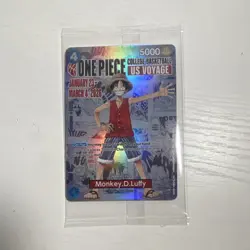 Bandai One Piece CCG Monkey.D.Luffy College Basketball US Voyage Holo Promo Card - Image 1