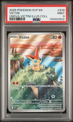 Pokemon 2025 SVP EN - Victini 208 Scarlet & Violet Promo Cards Holo - PSA 9 - Image 1