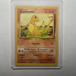 Pokemon TCG Charmander Base Set, Unlimited Common Card 46/102, NM-Mint Condition - Image 1