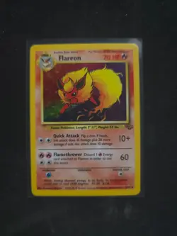 Flareon Jungle Holo 3/64 Pokemon Card Heavily Played HP Vintage - Image 1