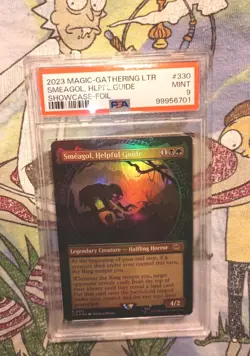 MTG LOTR Smeagol, Helpful Guide Showcase FOIL PSA 9 Lord of the Rings - Image 1