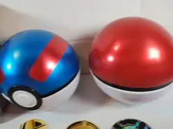 Pokemon Collectors Lot - Treasure Chest Tin, 2 PokeBall, Coins, Stickers, Pad - Image 4